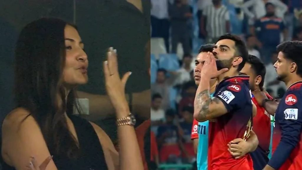 RCB की जीत के जश्न में रोमांस का तड़का! विराट कोहली के इशारे पर एक्ट्रेस ने किया फ्लाइंग किस विराट कोहली