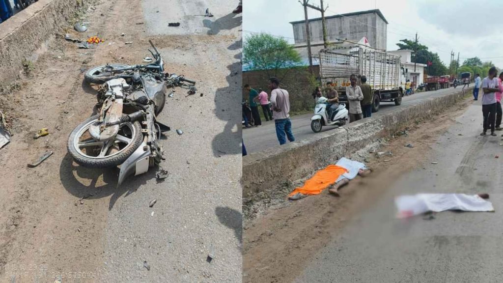 एक ही बाईक पर सवार थे 4 लोग, ट्रक की चपेट में आने से 2 की हुई मौत