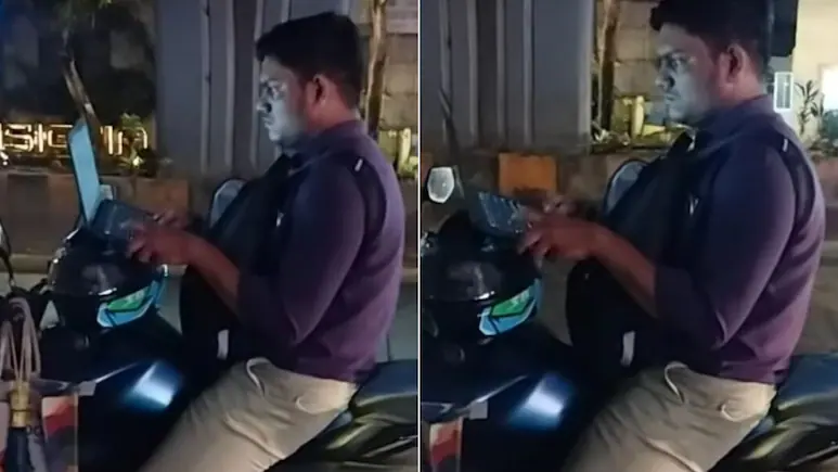 आधी रात 12:15 बजे बाइक पर लैपटॉप चलाते युवक का वीडियो वायरल,काम के बढ़ते दबाव पर छेड़ दी नई बहस…