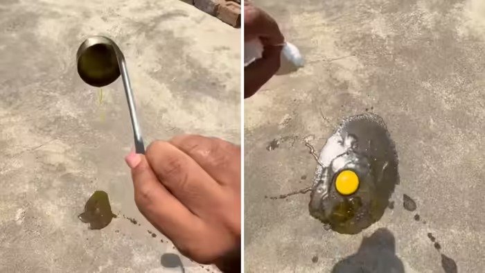 छत पर डाला तेल और फोड़ दिया अंडा,प्रयागराज की गर्मी का ‘रियलिटी टेस्ट’…