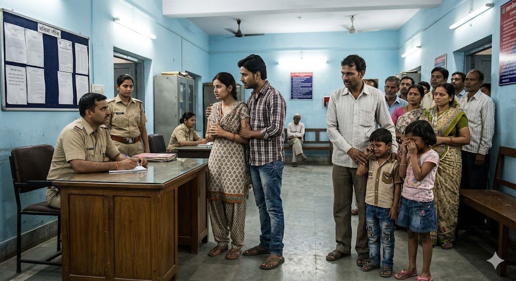 ‘बालिग हूं प्रेमी के साथ रहूंगी’, शादीशुदा महिला प्रेमी के साथ पहुंची थाने, साथ में रहने की करी ज़िद्द, मां को देख रोते रहे मासूम