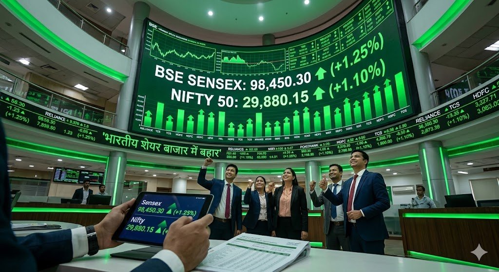 भारतीय शेयर बाजार में भारी तेजी, सेंसेक्स 800 अंक उछला, निफ्टी 24,200 के पार, जानिए इस तेजी के कारण