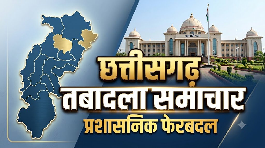 छत्तीसगढ़ PWD विभाग में बड़े पैमाने पर तबादले: 56 कार्यपालन अभियंताओं का प्रशासनिक आधार पर स्थानांतरण